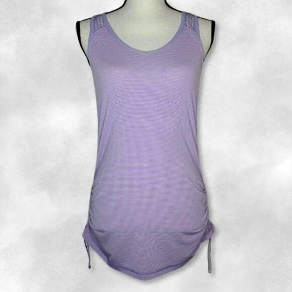 Lululemon Tie And Fly Tank Long Length Cinchable Drawcords Anti-stink Lilac W S - Picture 1 of 5